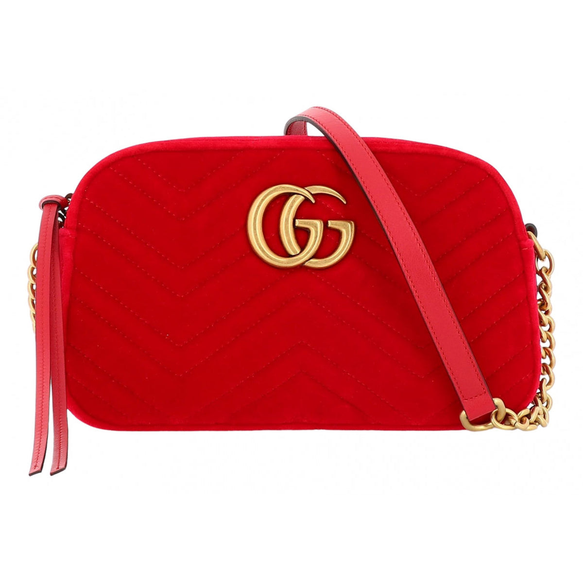 Gucci marmont red velvet handbag