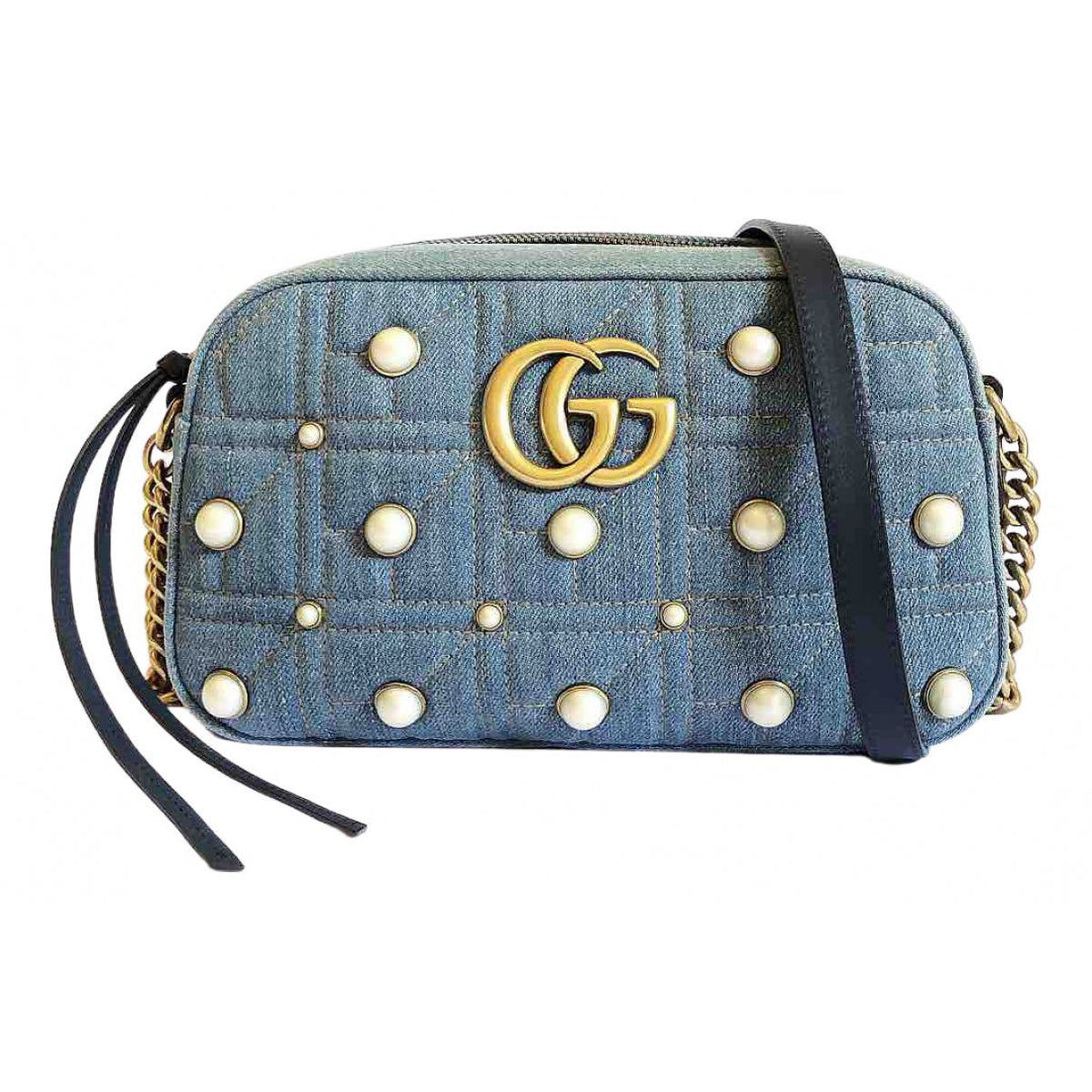 Gucci marmont blue denim - jeans handbag
