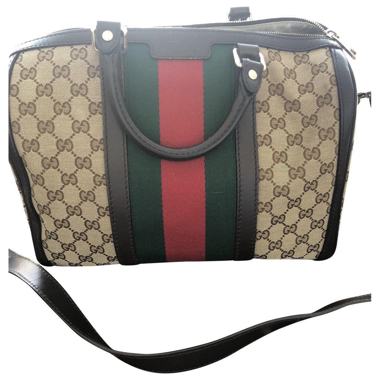 Gucci brown cloth handbag