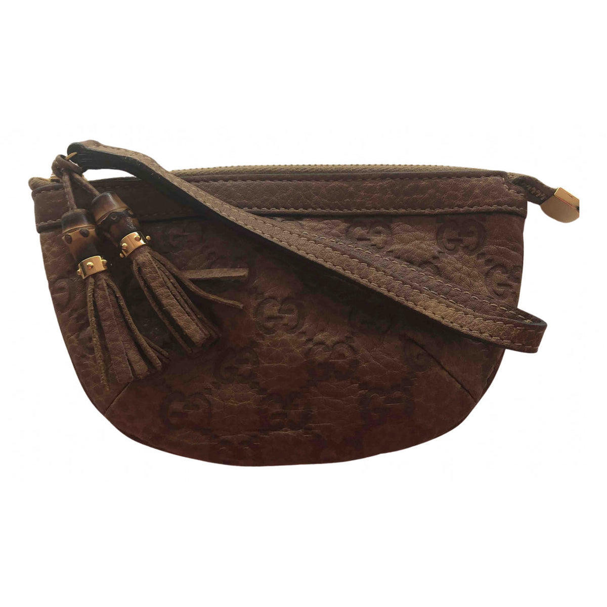 Gucci camel leather clutch bag