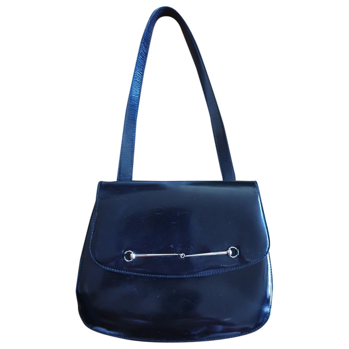 Gucci black patent leather handbag