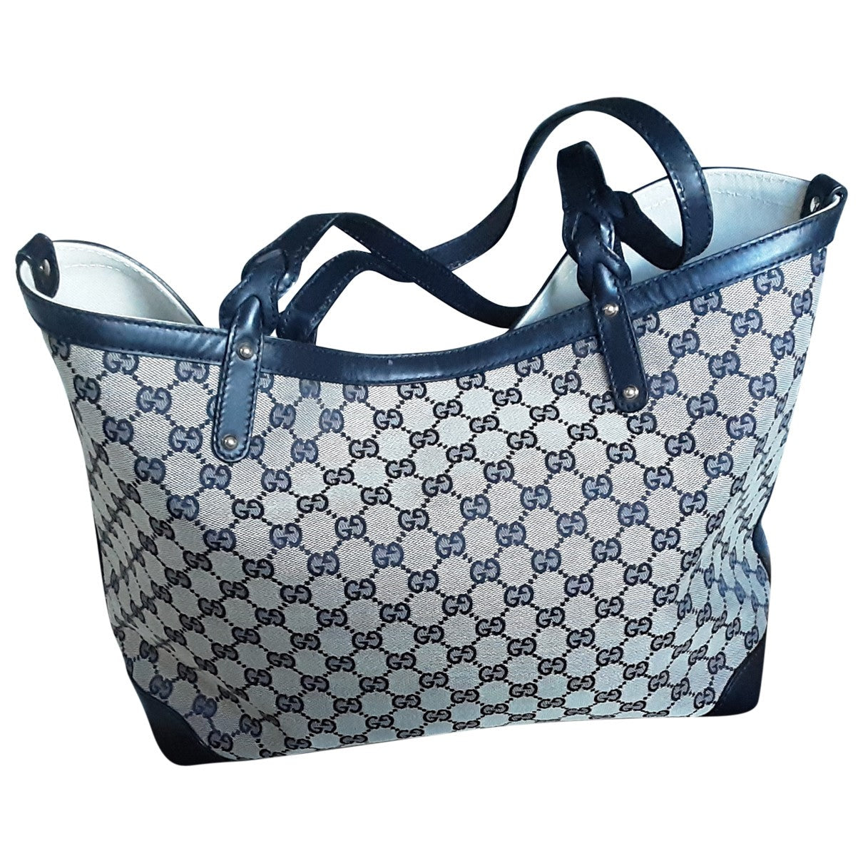 Gucci blue cloth handbag
