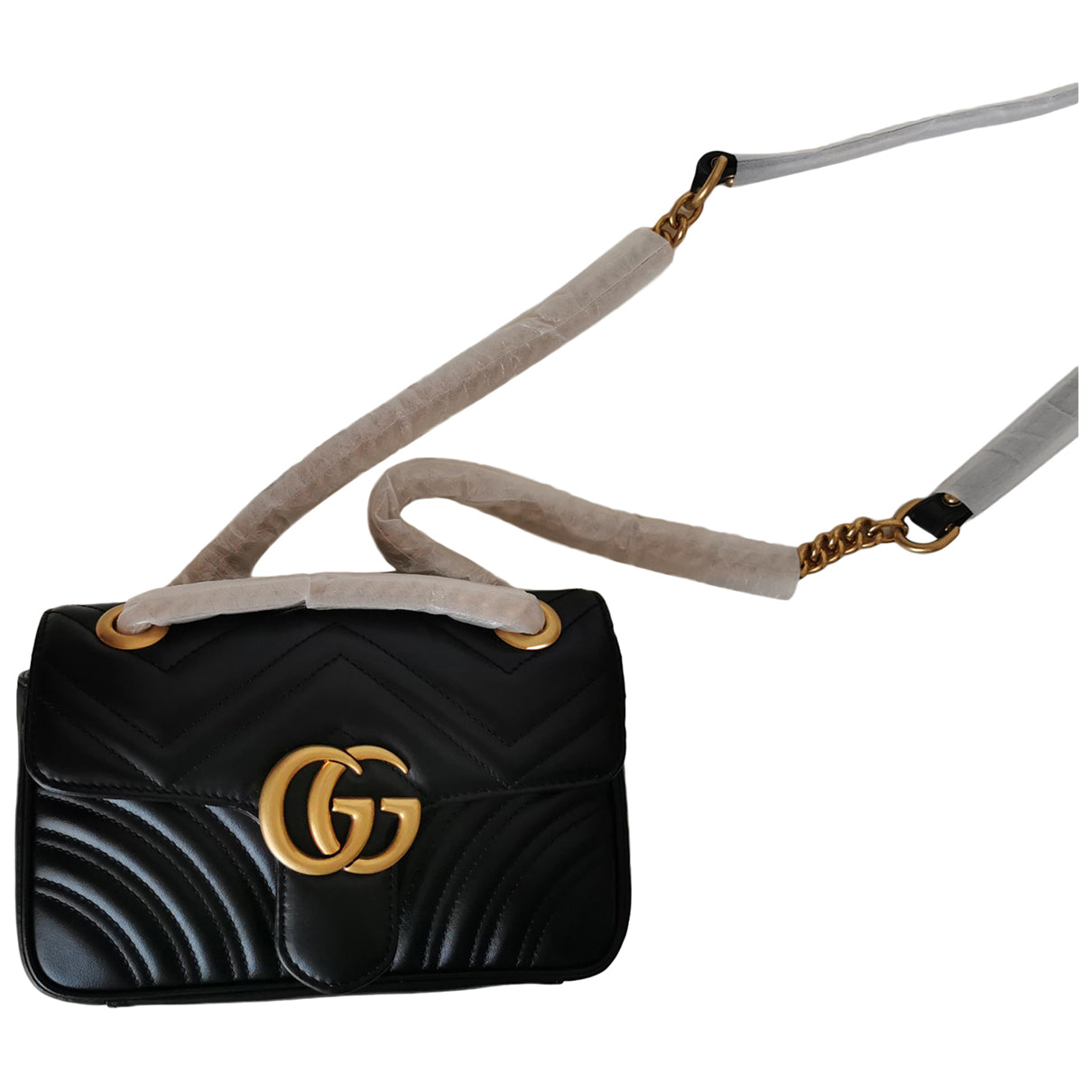 Gucci marmont black leather handbag