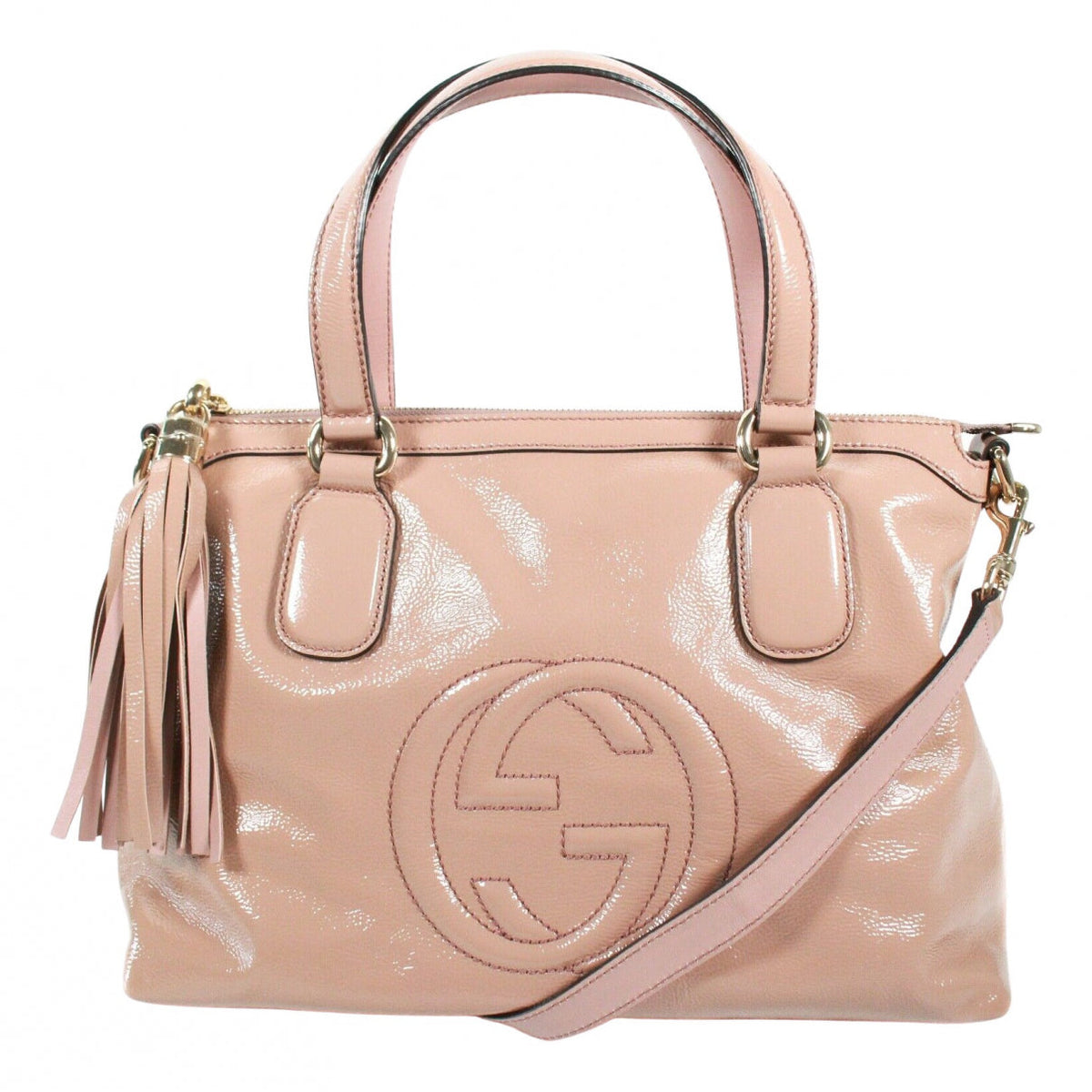 Gucci soho pink patent leather handbag