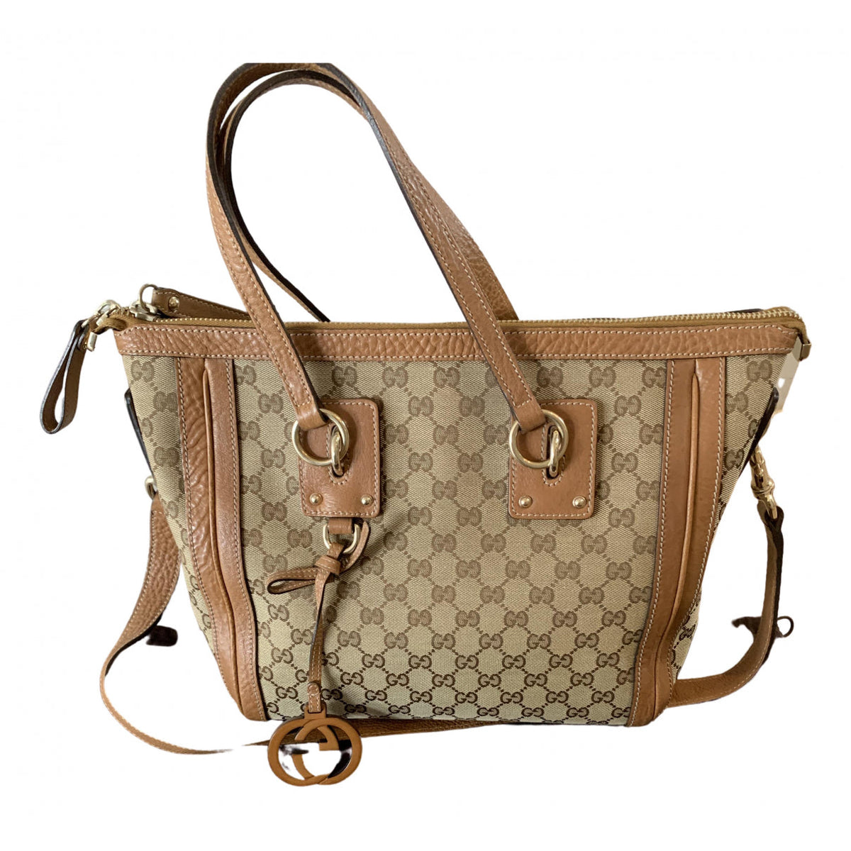 Gucci brown cloth handbag