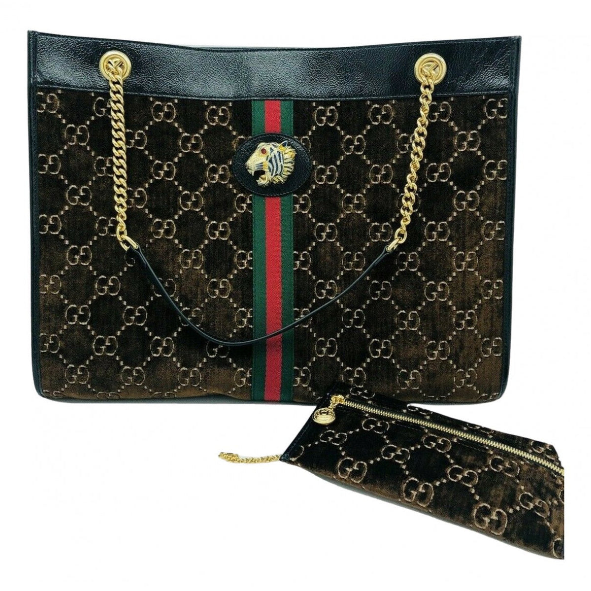 Gucci rajah brown velvet handbag
