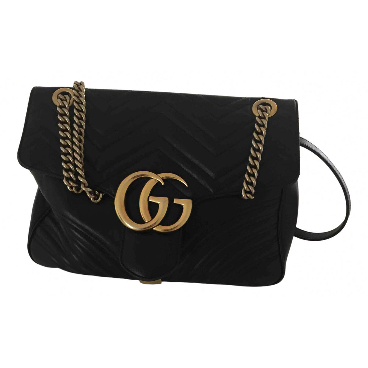 Gucci marmont black leather handbag