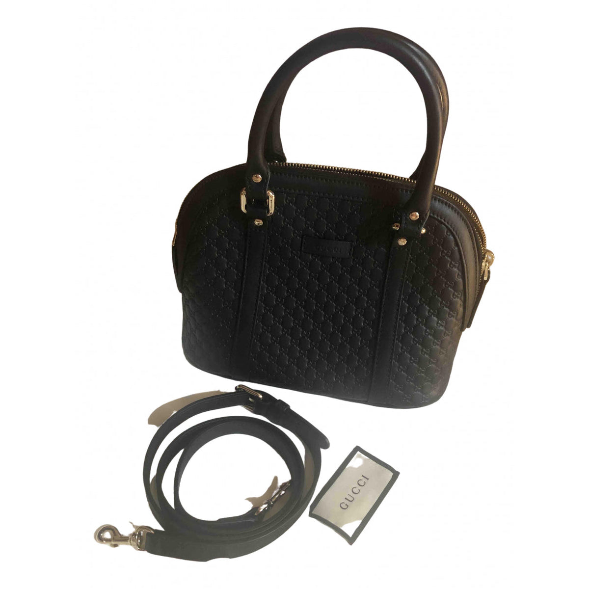 Gucci dôme black leather handbag