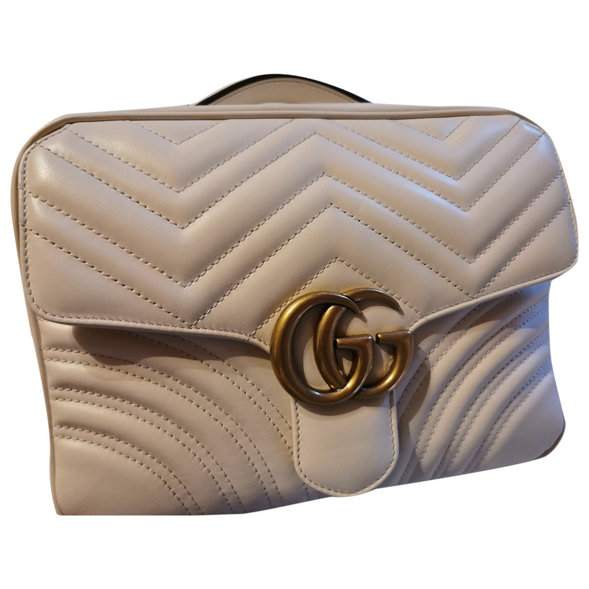 Gucci marmont white leather handbag