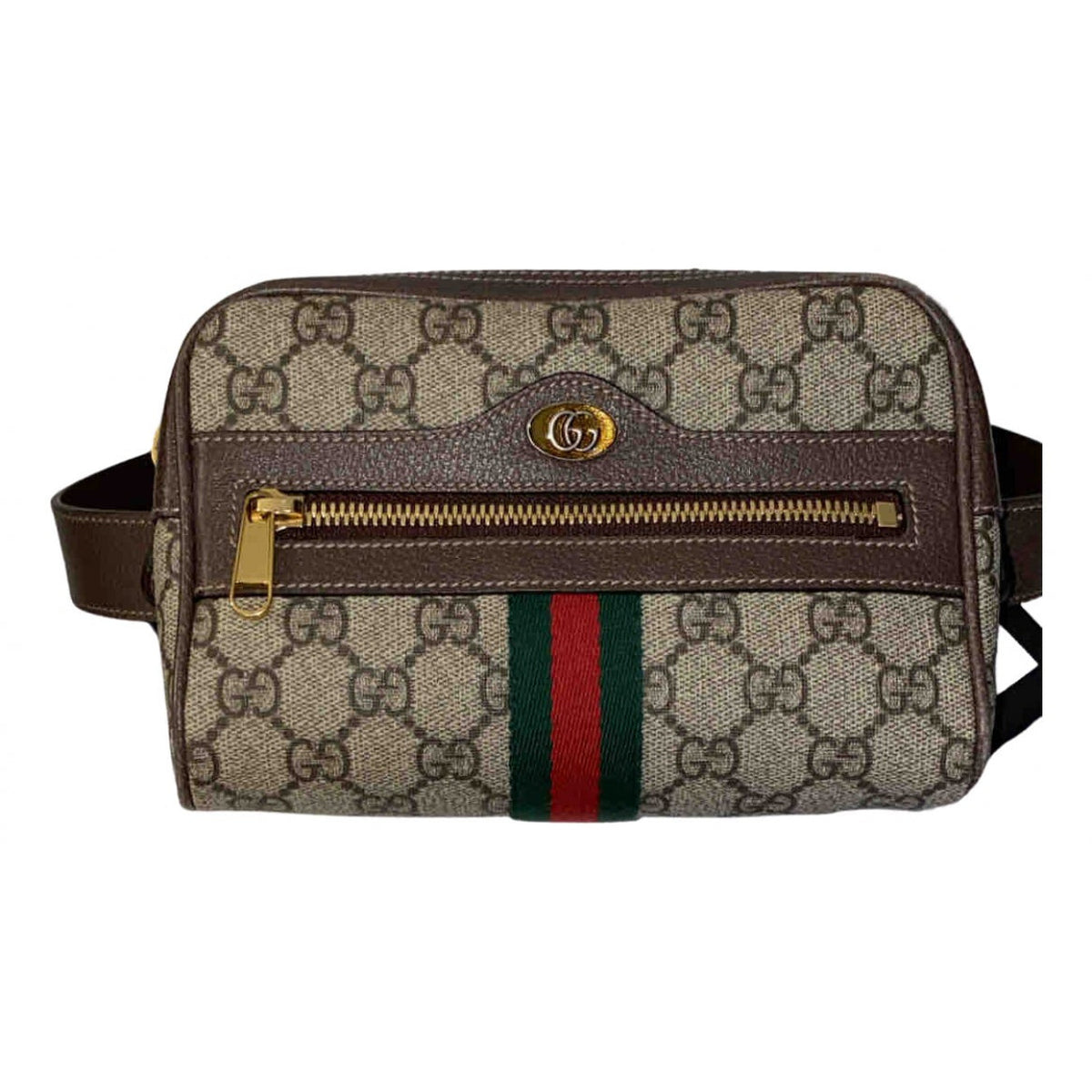Gucci brown cloth clutch bag