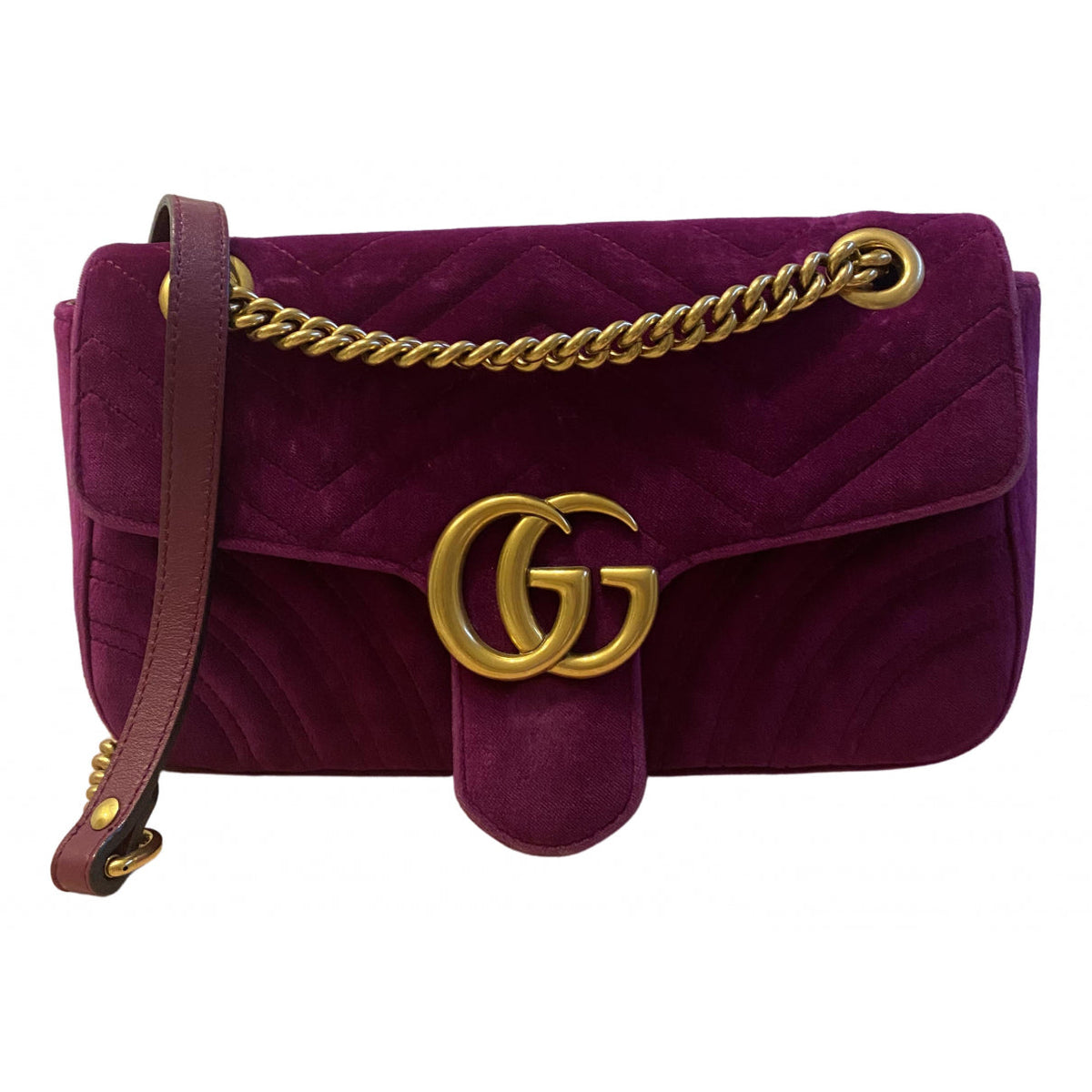 Gucci marmont purple velvet handbag