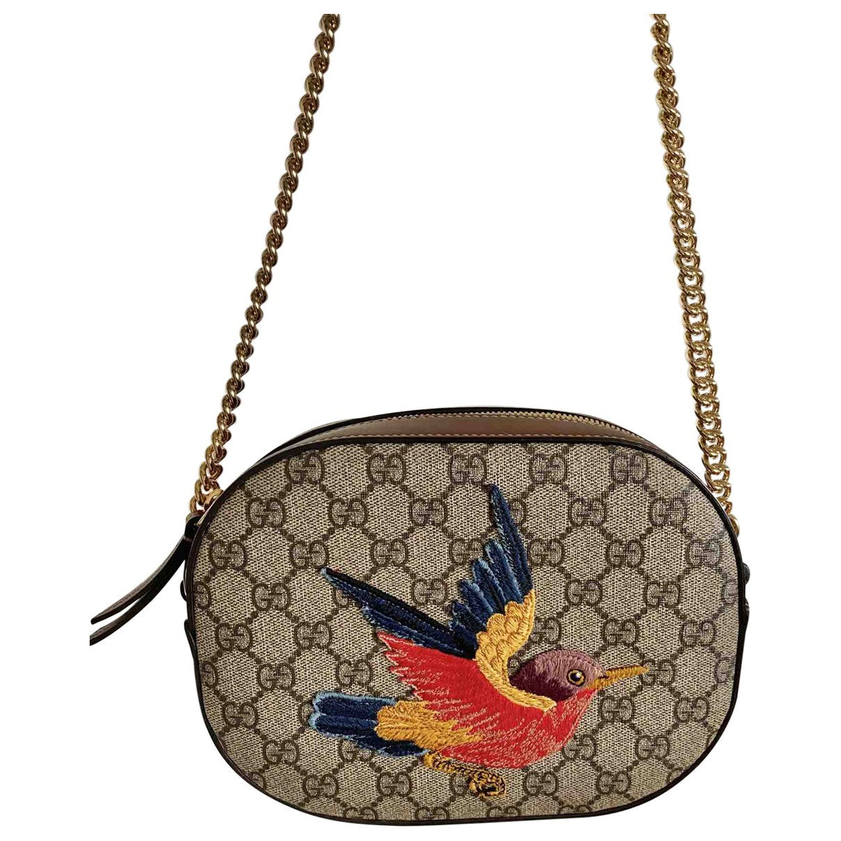 Gucci camel leather clutch bag