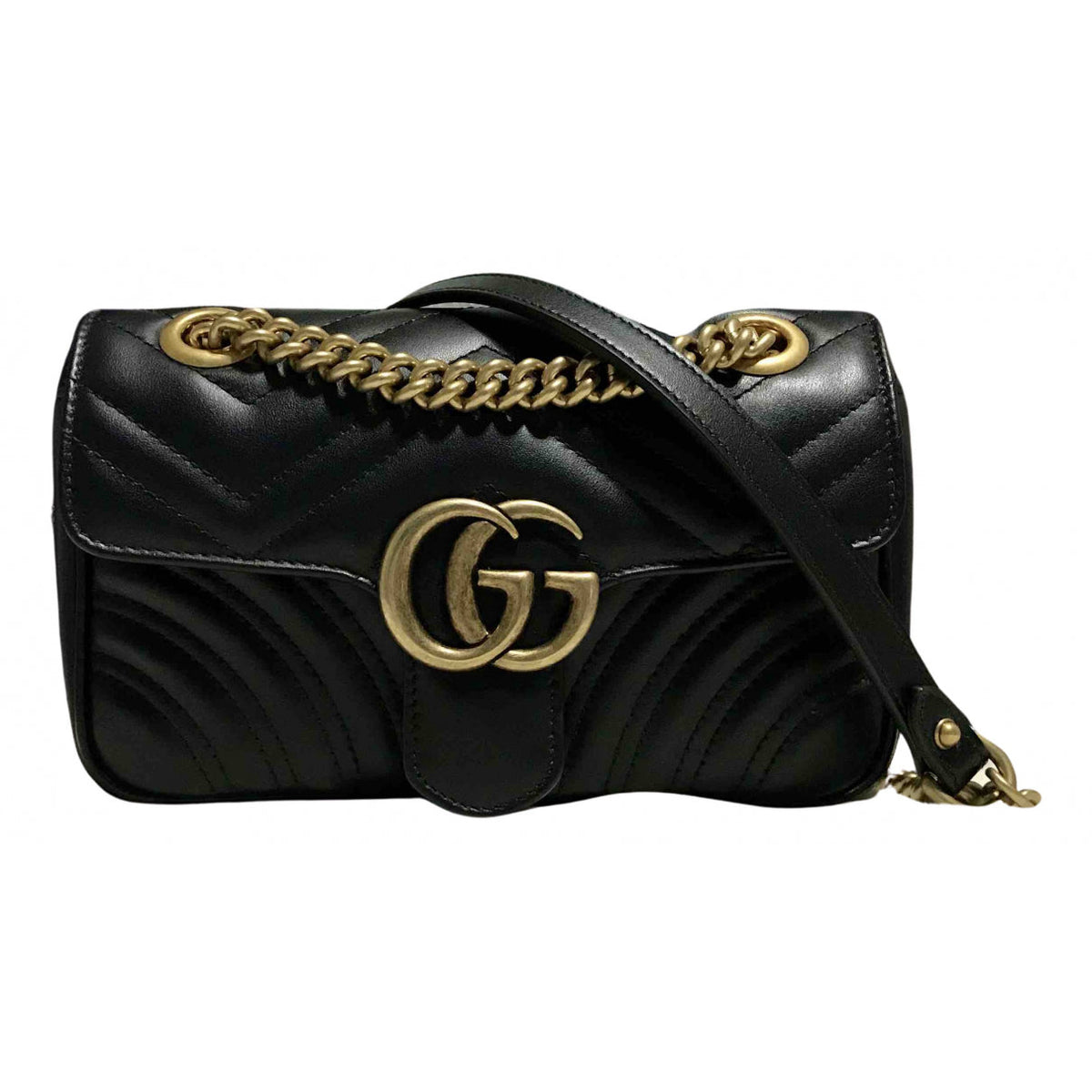 Gucci marmont black leather handbag