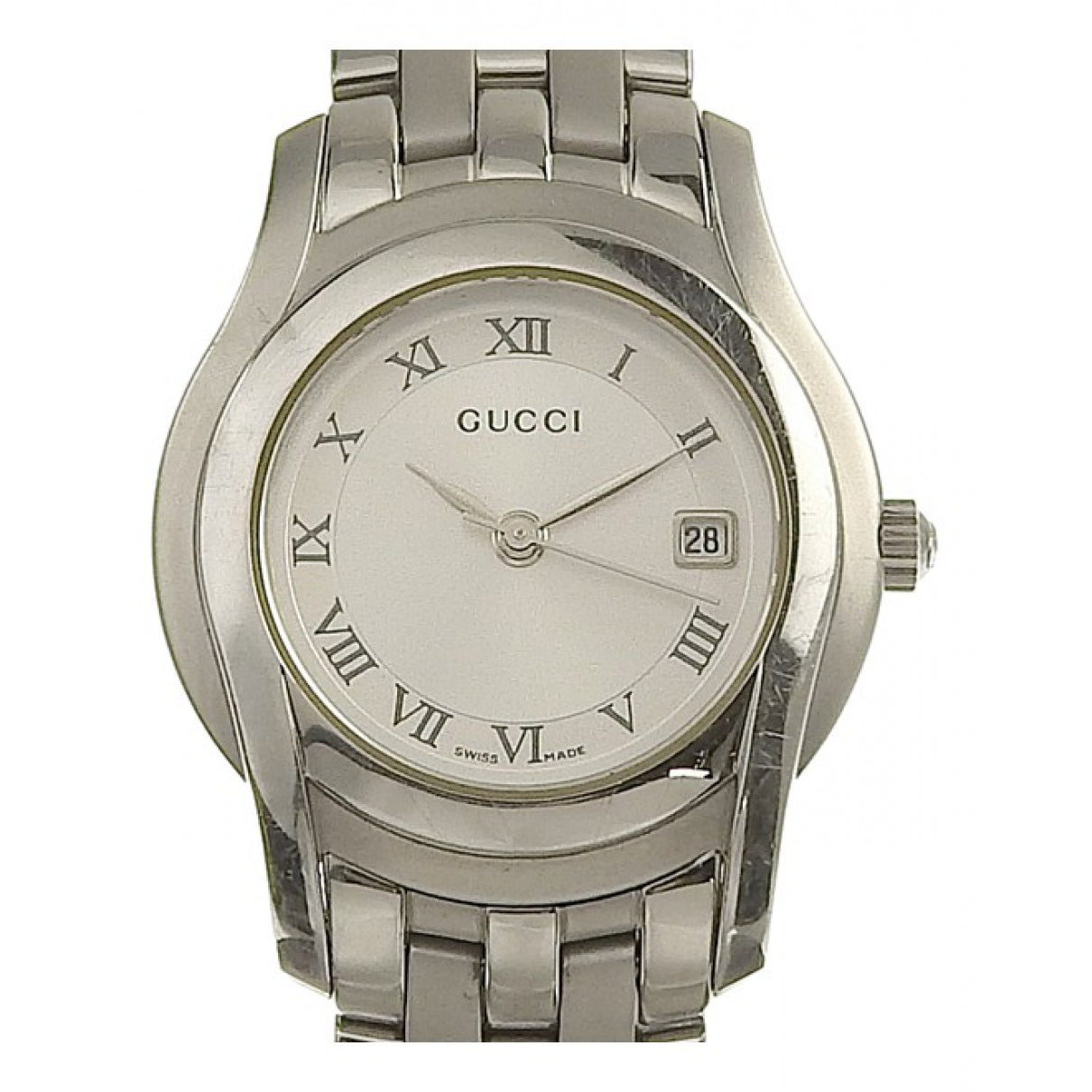 Gucci silver steel watch
