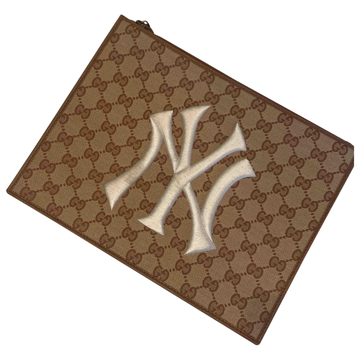 Gucci beige cloth clutch bag