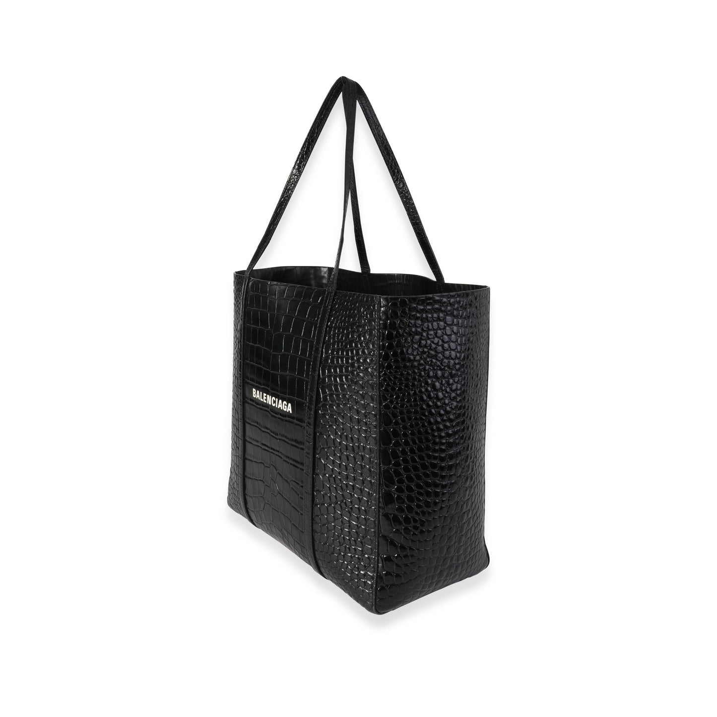 Balenciaga Crocodile-Embossed Leather Small Everyday Tote