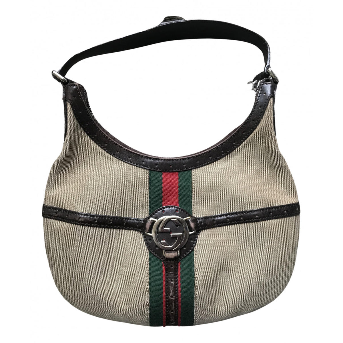 Gucci brown cloth handbag