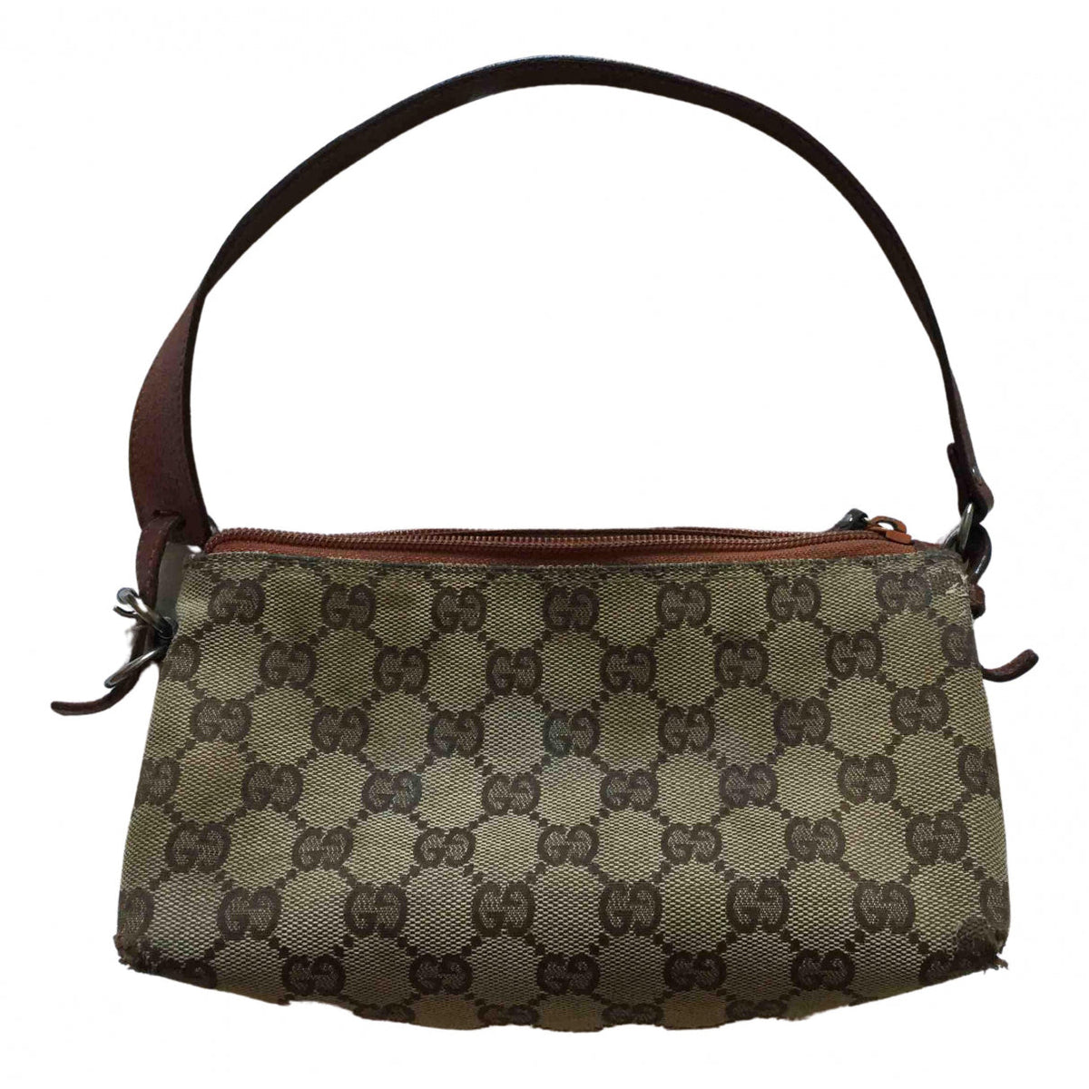 Gucci brown cloth clutch bag