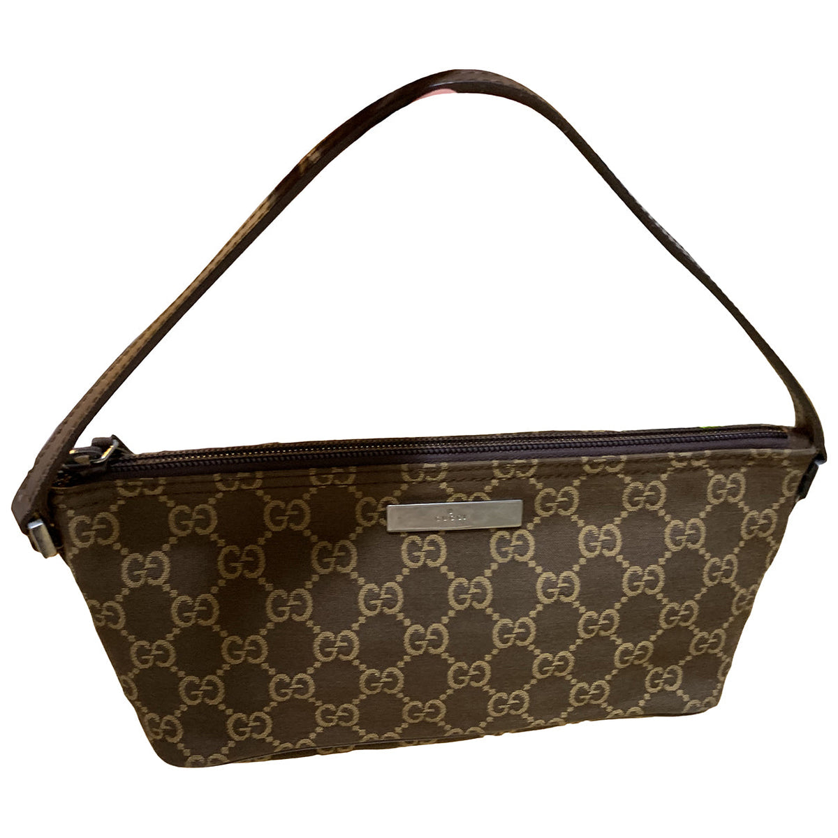 Gucci brown cloth clutch bag