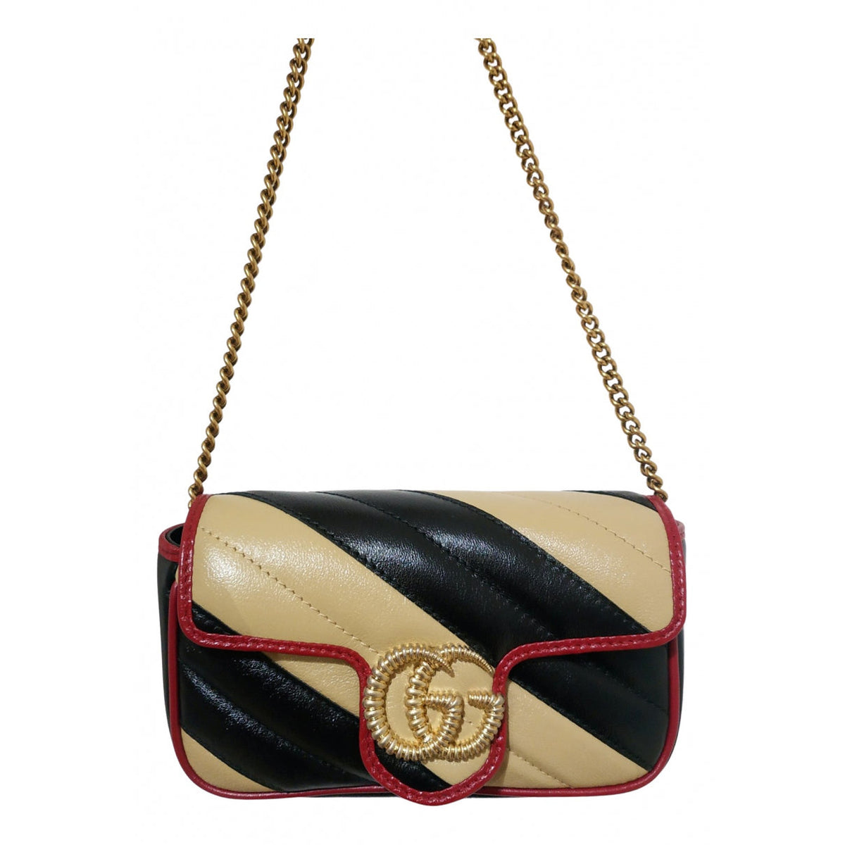 Gucci marmont beige leather handbag