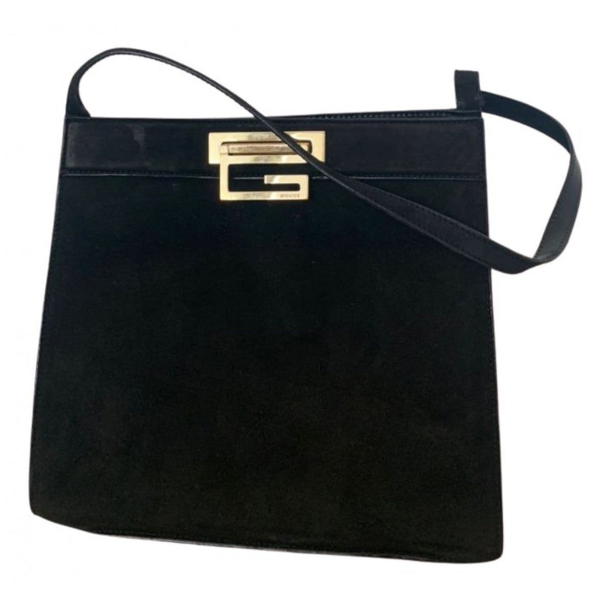 Gucci black suede clutch bag