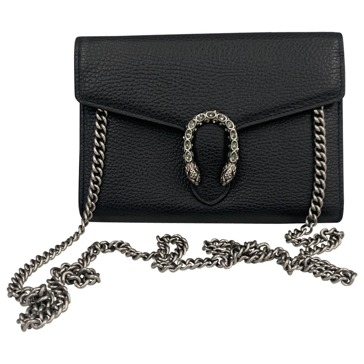 Gucci dionysus black leather handbag