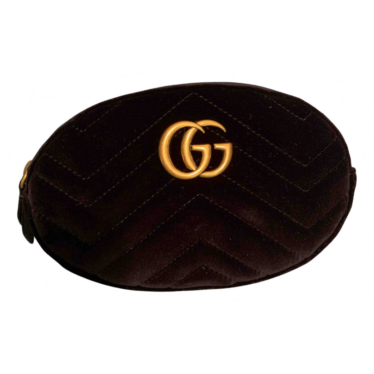 Gucci marmont black velvet clutch bag