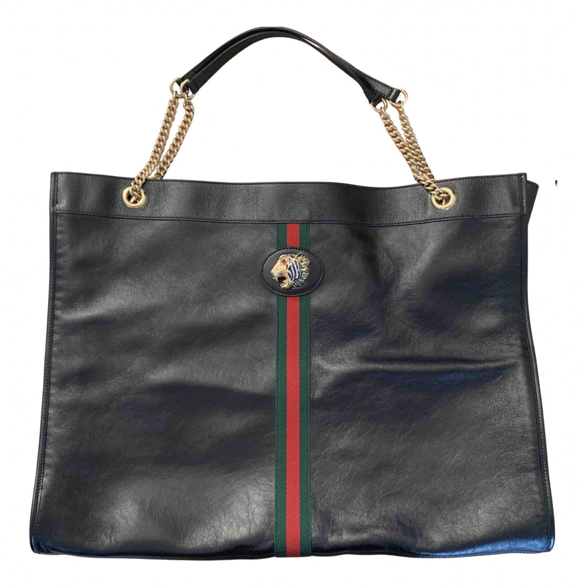 Gucci rajah black leather handbag