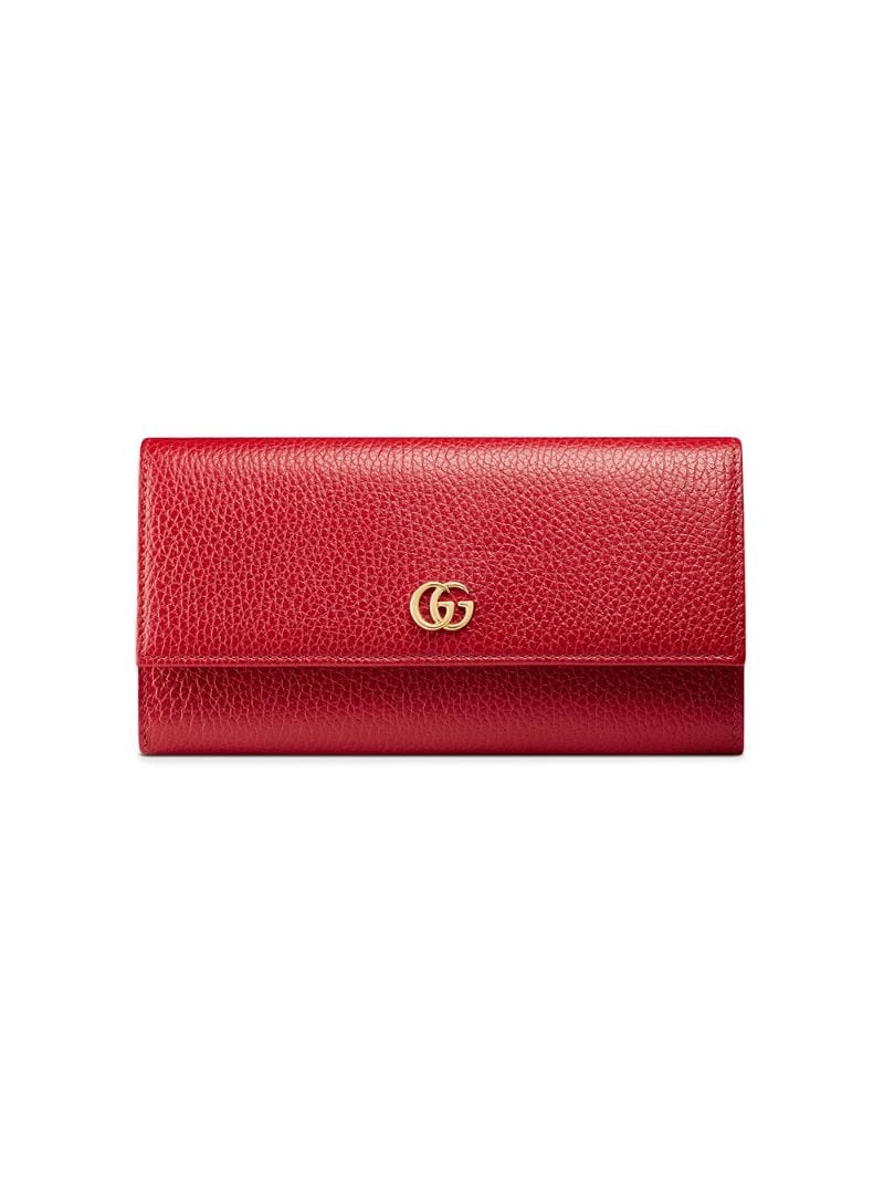 Gucci - Leather continental wallet - women - Leather/Brass - One Size - Red