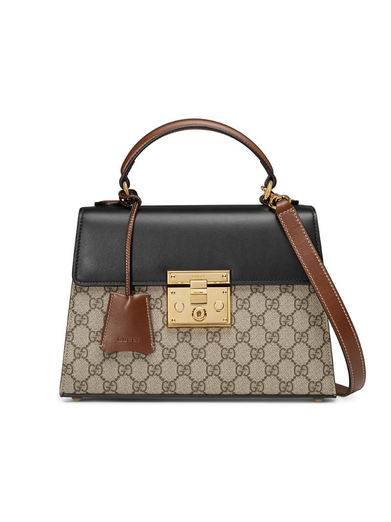 Gucci - Padlock GG Supreme top handle bag - women - Leather/metal/Canvas/Microfibre - One Size - Neutrals