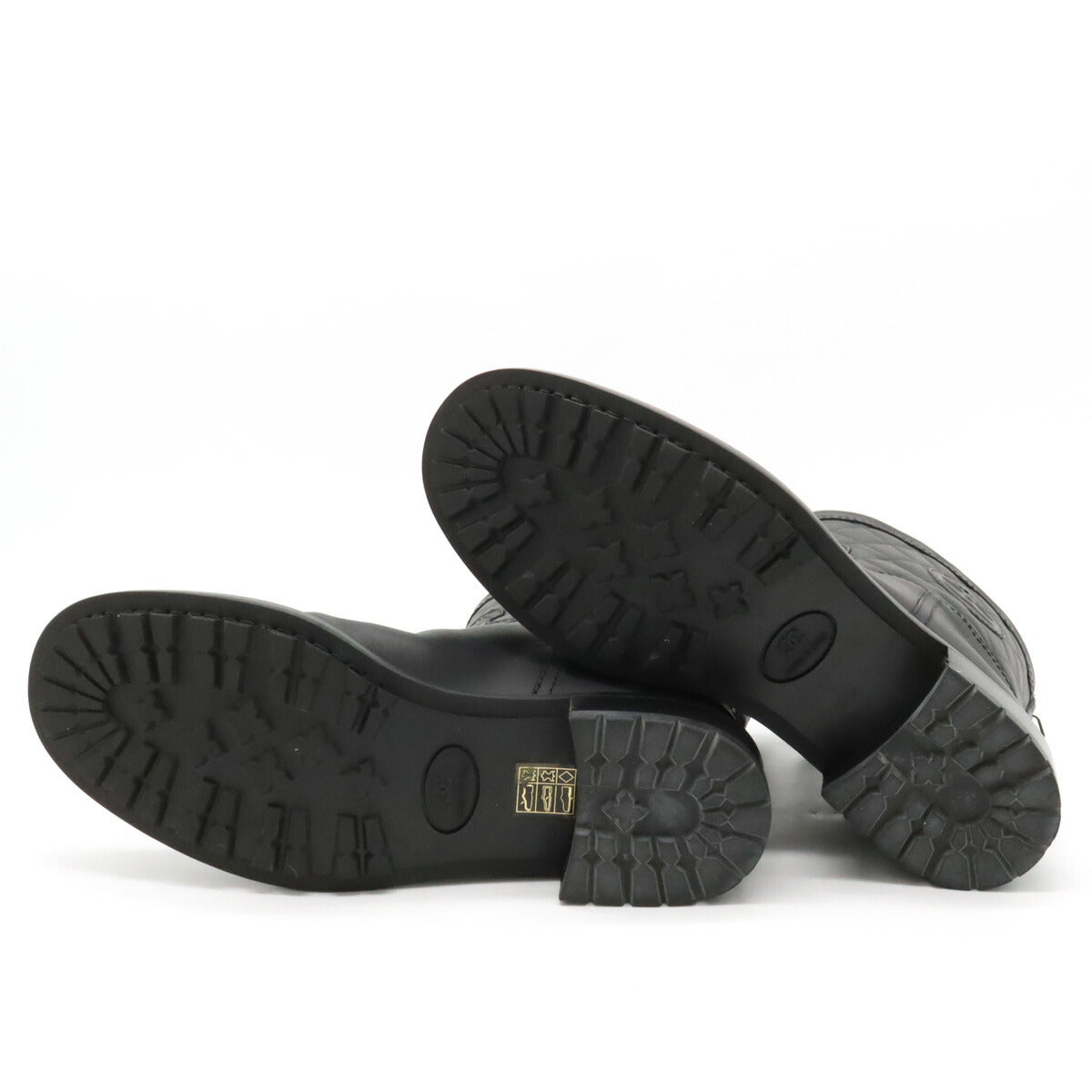 Chanel Matelasse Coco Mark Leather Mid Boots