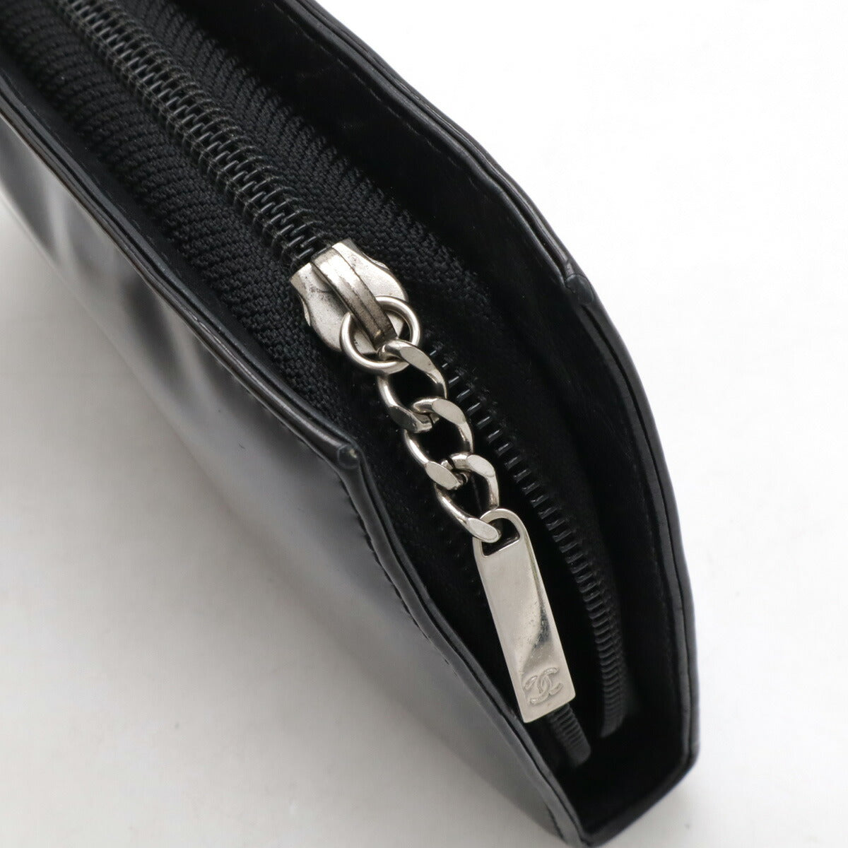 Chanel Patent Leather Make Up Coco Mark Long Wallet A47663