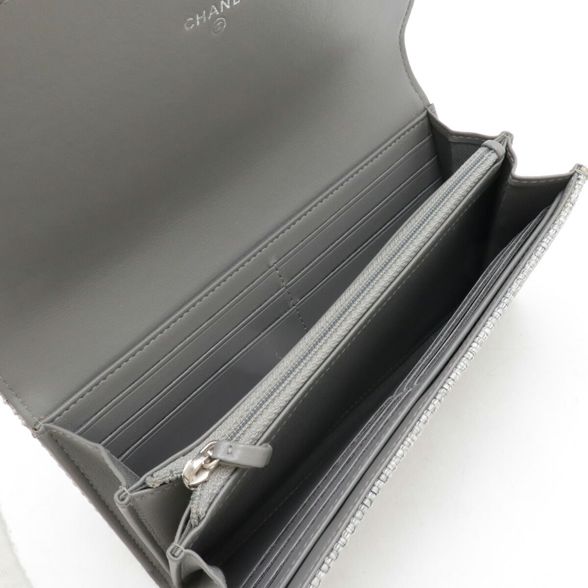 Chanel Deauville Line Canvas Leather Long Wallet A80053