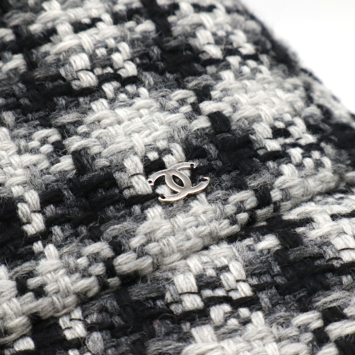 Chanel Tweed Coco Mark Bucket Hat Wool Hat