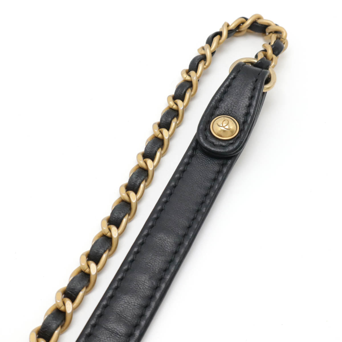 Chanel Chevron Coco Mark Top Handle 2way Chain Shoulder Bag Black Leather