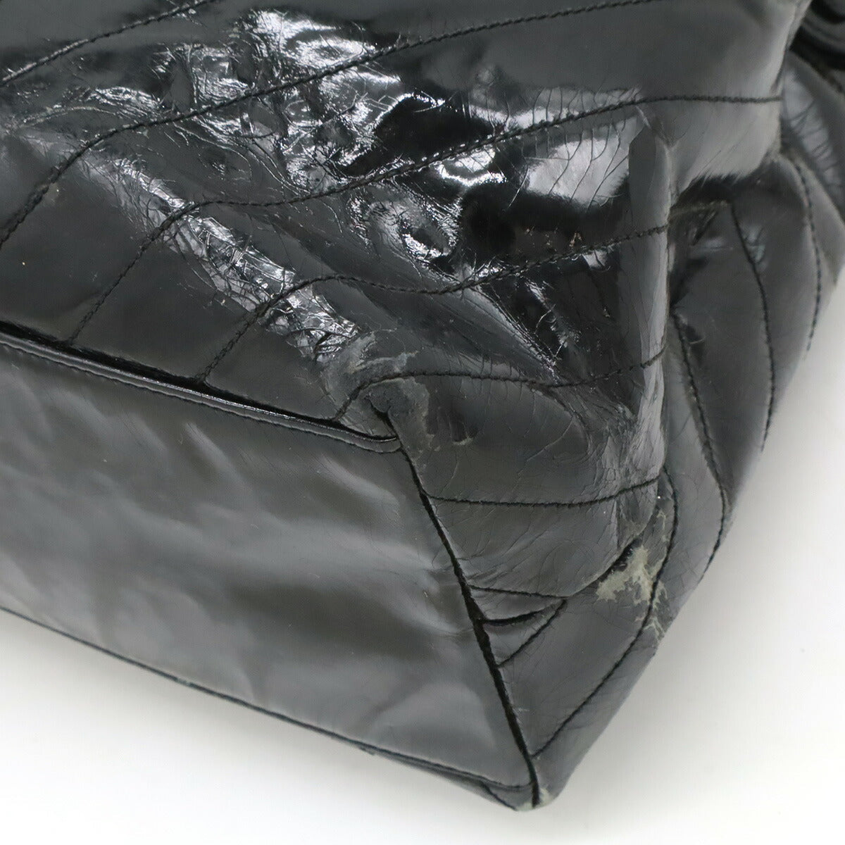 Chanel V Stitch Patent Leather Shoulder Bag