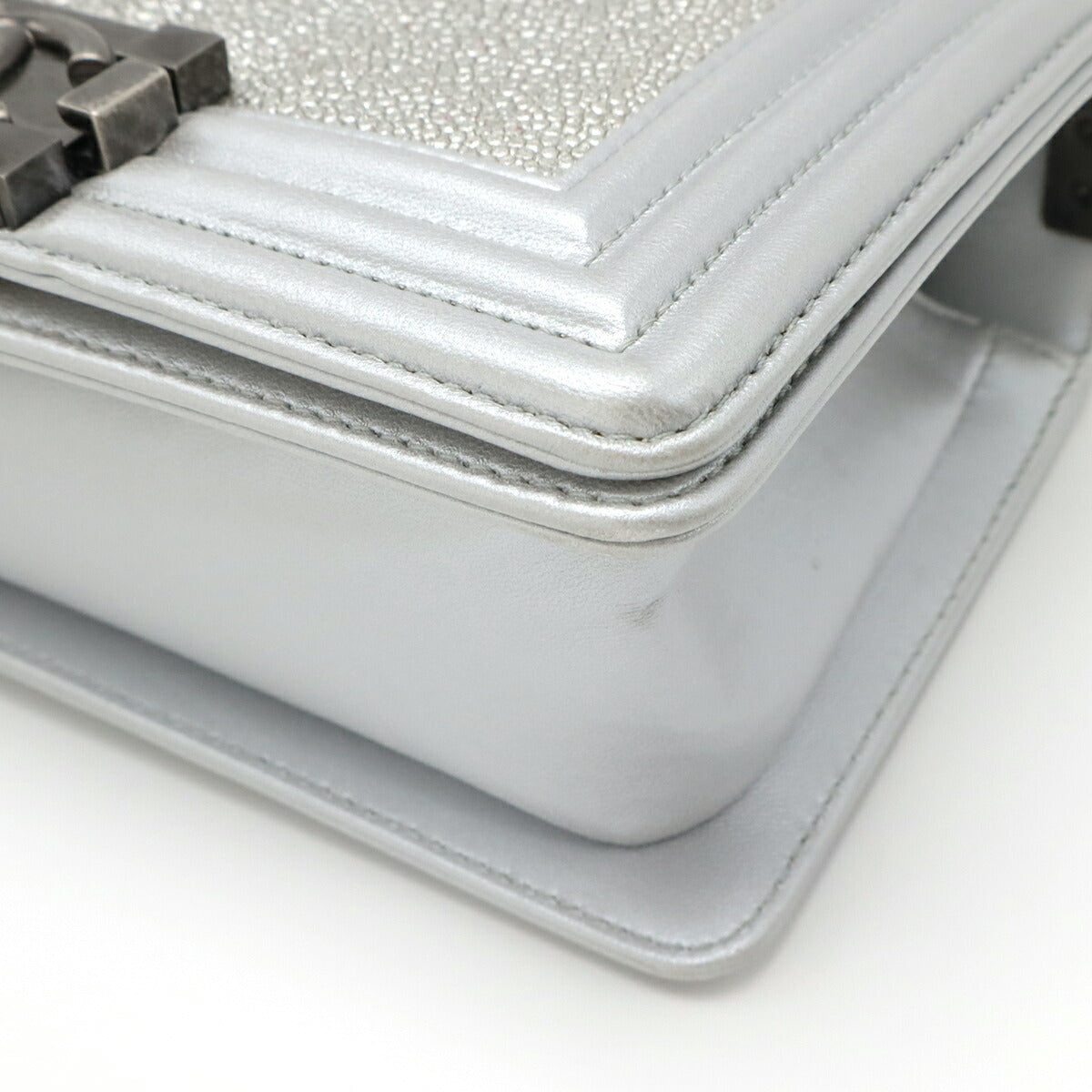 Chanel Boy Chanel Galuchat Metallic Leather Shoulder Bag