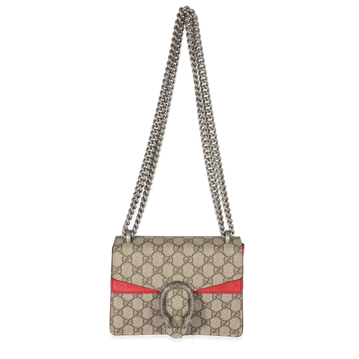 Gucci Red Suede GG Supreme Mini Dionysus