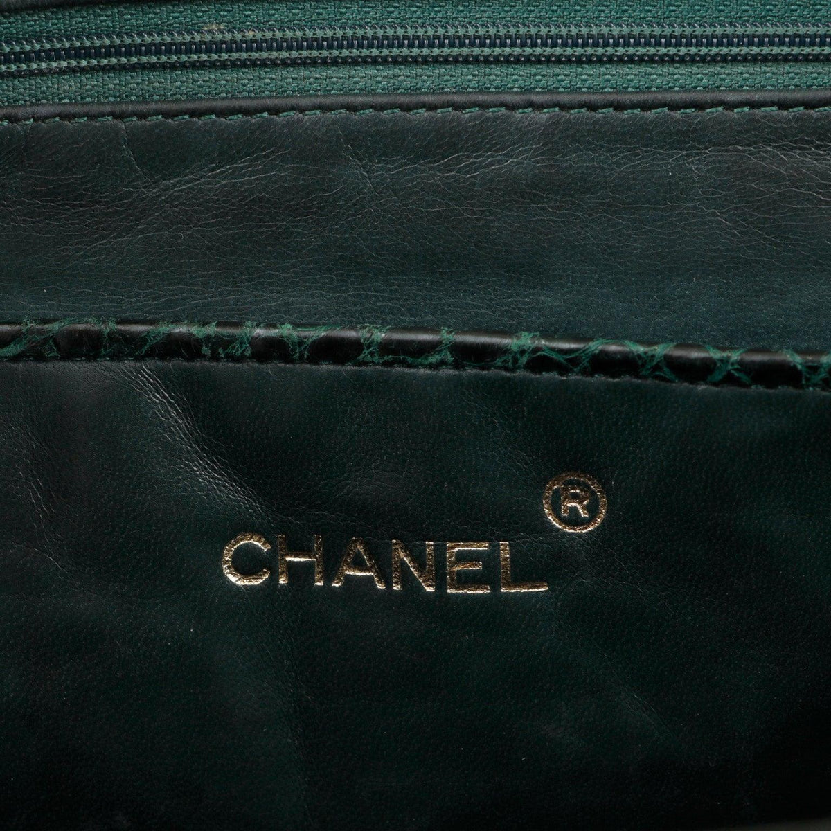 Chanel Dark Green Crocodile Tote Briefcase w/ Gold Hardware