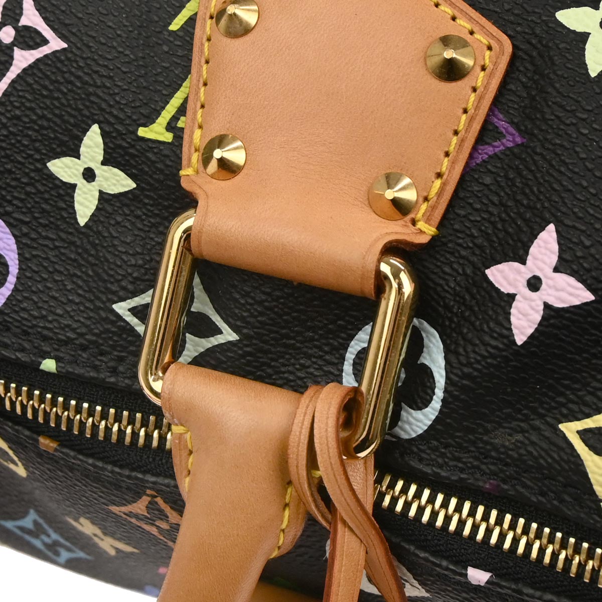 Louis Vuitton 2004 Black Monogram Multicolor Speedy 30 Handbag M92642