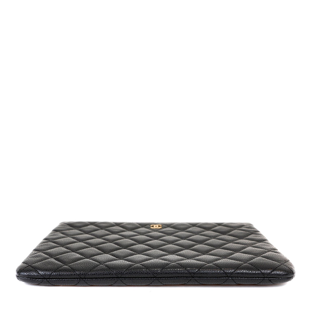 Chanel Small Black Caviar Classic O-Case with Gold Hardware