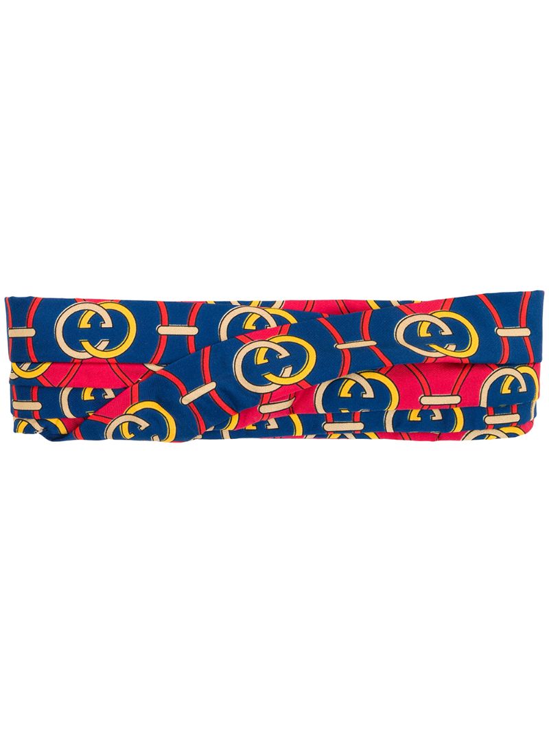 Gucci - interlocking G hair band - women - Silk/Polyester - M - Red