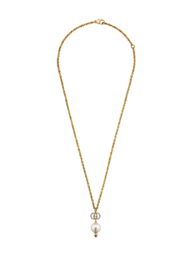 Gucci - GG faux pearl necklace - women - metal/glass - One Size - GOLD