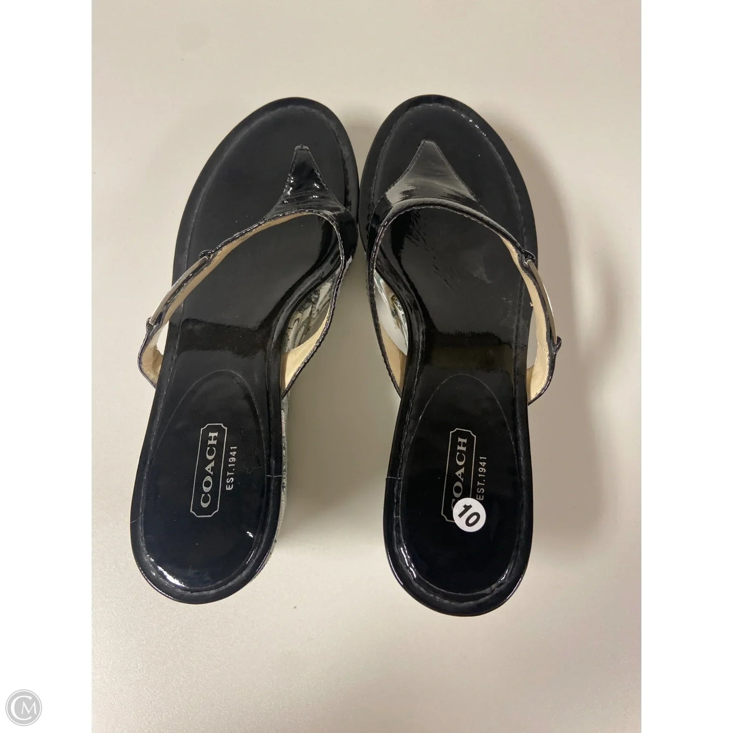 Sandals Designer By Coach In Black, Size: 10
