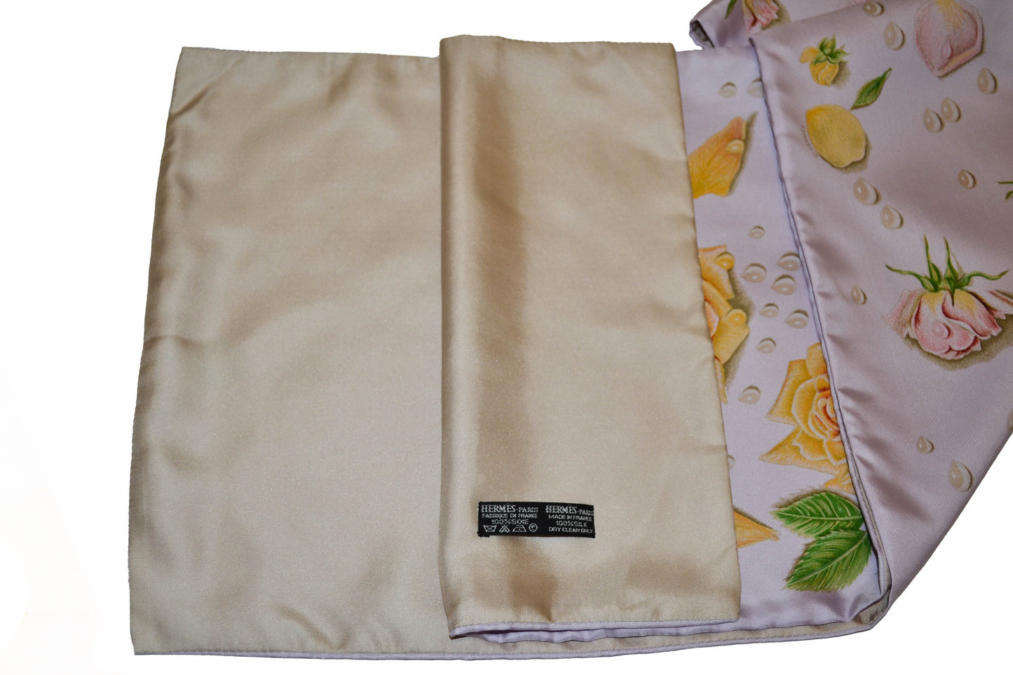Hermes Purple Roses Flower 100% Silk Long Scarf