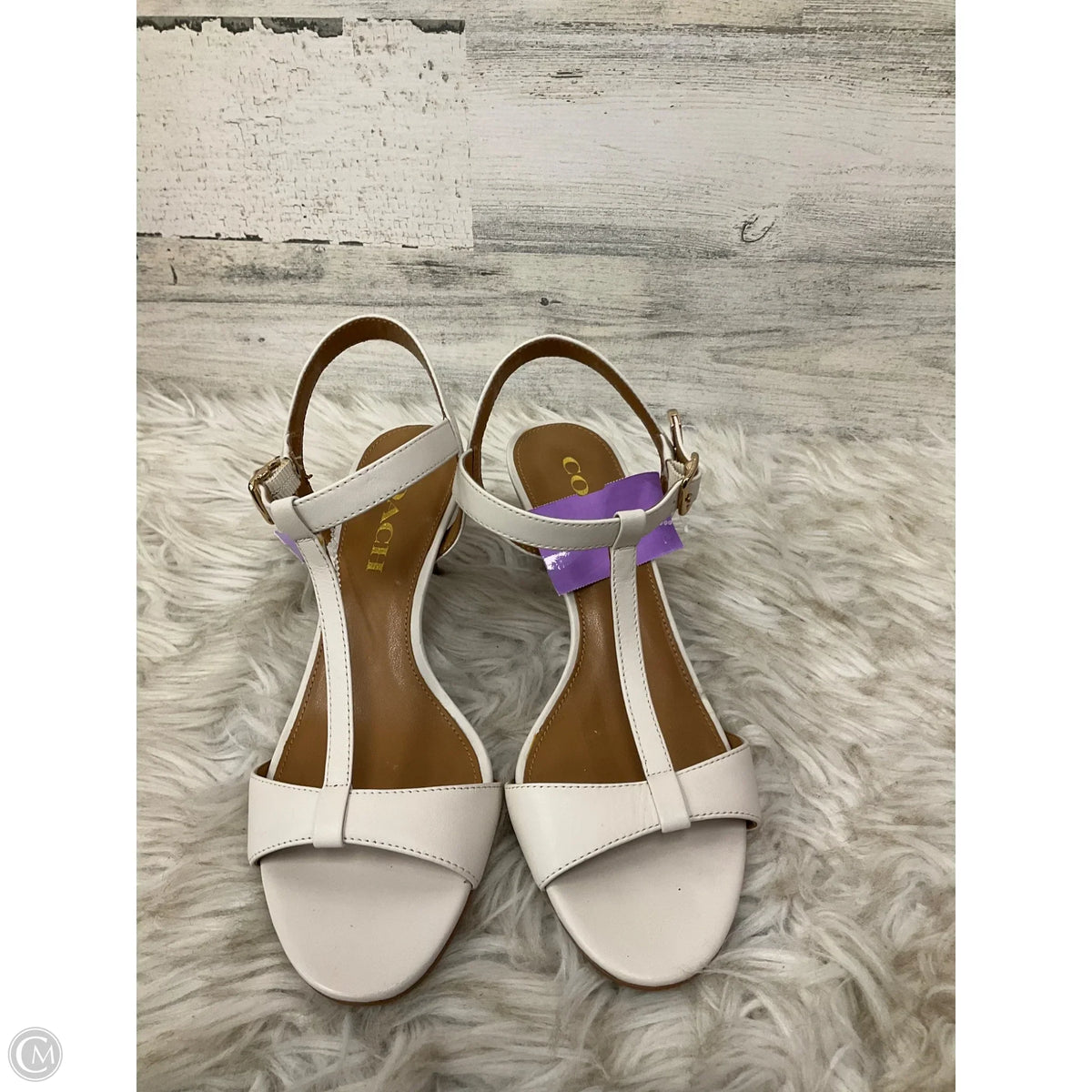 Sandals Designer By Coach In Cream, Size: 6