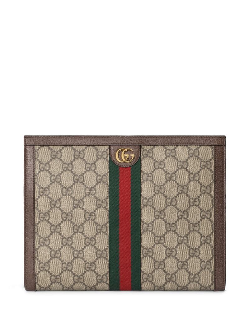 Gucci - Ophidia clutch bag - women - Leather/metal/Canvas - One Size - Neutrals
