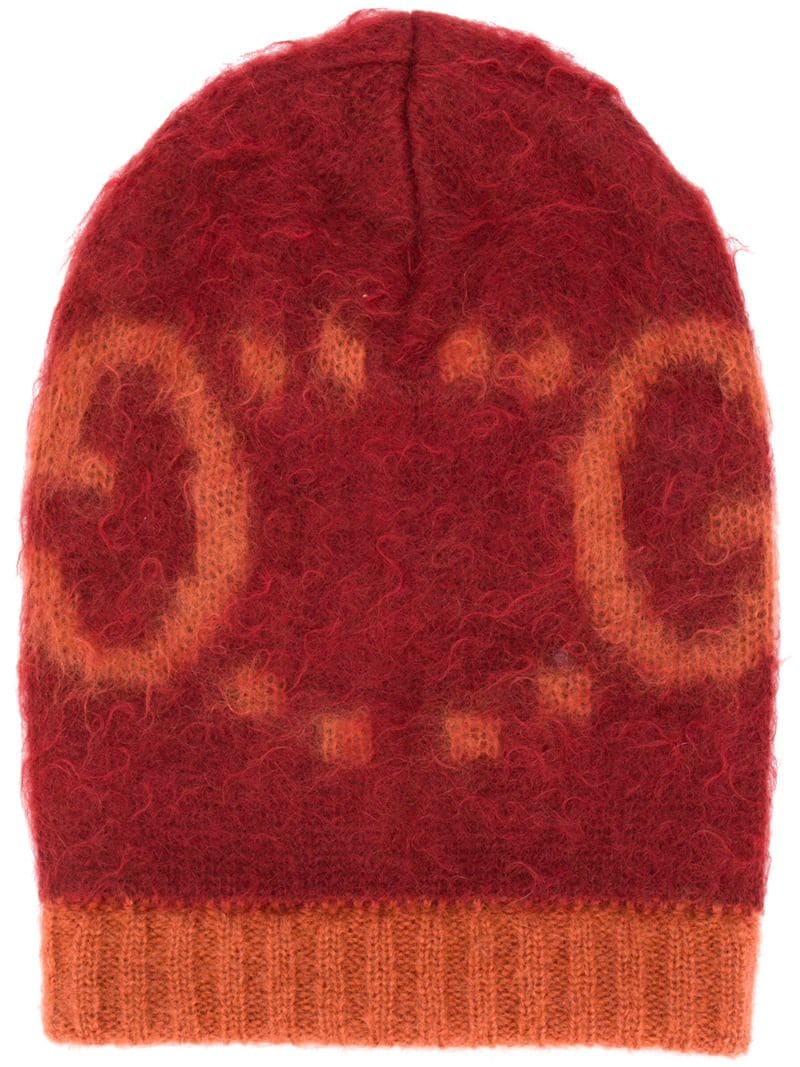 Gucci - GG knitted beanie - women - Polyamide/Mohair/Wool - M - ORANGE
