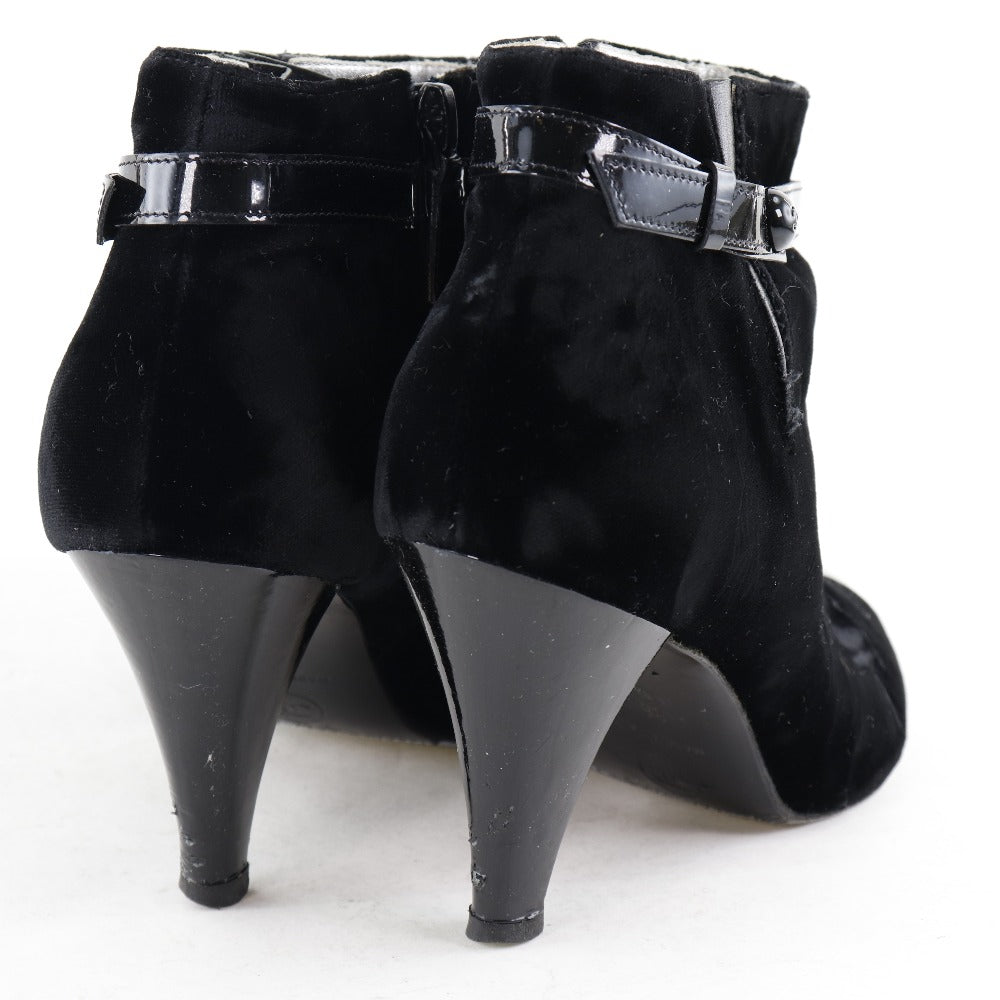CHANEL boots velvet black Women 36C Used