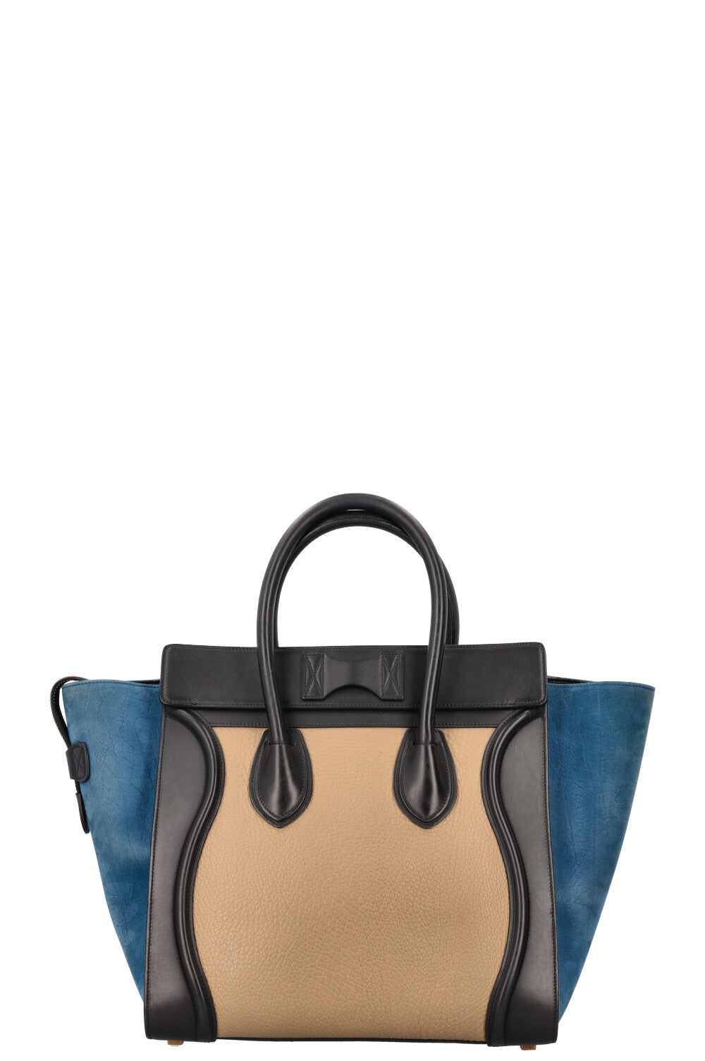 CÉLINE Luggage Mini Handbag Tricolor Blue Black
